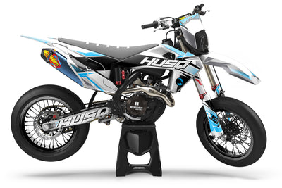 Husqvarna FE / TE Dekor Reaper Weiss Schwarz Hellblau