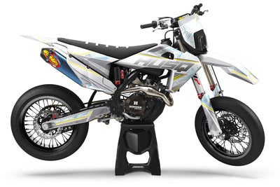 Husqvarna FE Dekor Geography Weiss Gelb Blau