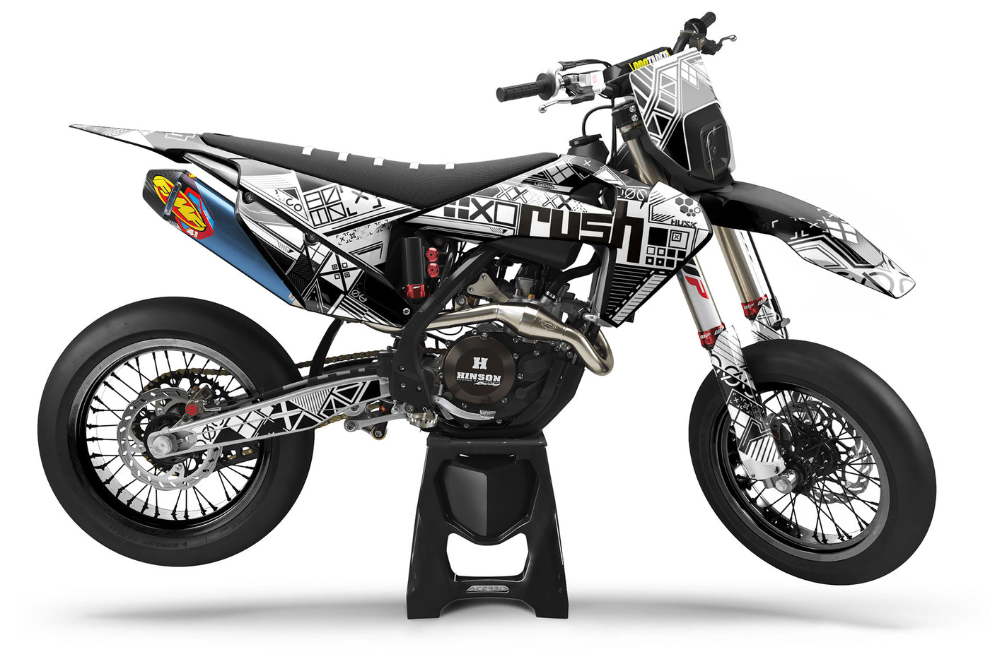 Husqvarna FE Print Stream Supermoto Dekor Weiss Schwarz