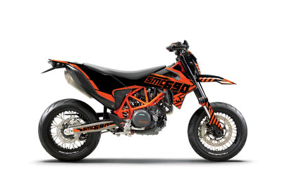 KTM SMCR 690 Dekor Dangersite - Schwarz Grau Orange - Rushracing - Sideview