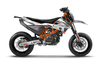 KTM SMCR 690 Dekor Rebellion - Weiss Grau Orange- Rushracing - Sideview