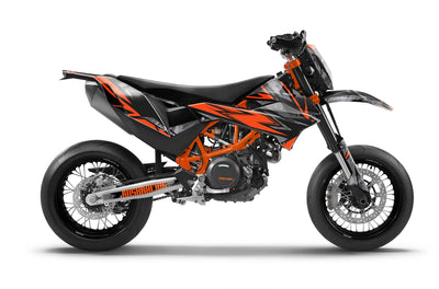 KTM SMCR 690 Dekor Stealth - Schwarz Grau Orange- Rushracing - Sideview