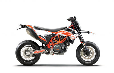 KTM SMCR 690 Dekor Stealth - Weiss Grau Orange- Rushracing - Sideview