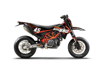 KTM SMCR 690 Dekor Challenger - Schwarz Orange Grau - Rushracing - Sideview