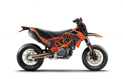 KTM SMCR 690 Dekor Crafted - Schwarz Grau Orange - Rushracing - Sideview