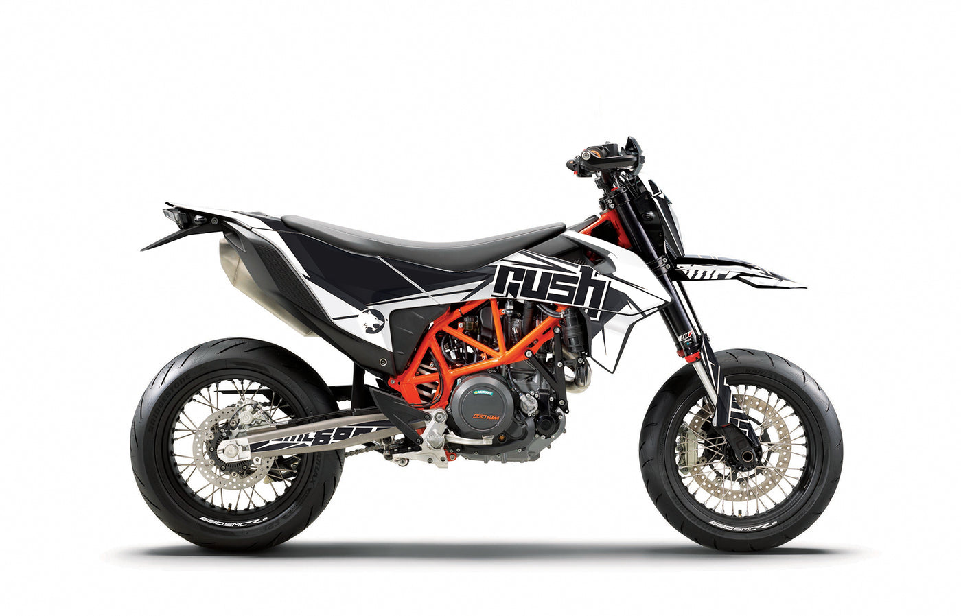 KTM SMCR 690 Dekor Crafted - Schwarz Weiss Grau - Rushracing - Sideview