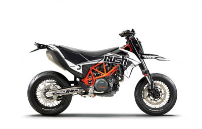 KTM SMCR 690 Dekor Crafted - Schwarz Weiss Grau - Rushracing - Sideview