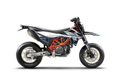 KTM SMCR 690 Dekor Rebellion - Weiss Grau Blau- Rushracing - Sideview