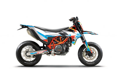 KTM SMCR 690 Dekor Summerbreeze - Weiss Grau Orange- Rushracing - Sideview