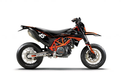 KTM SMCR 690 Dekor Undercover - Schwarz Grau Orange - Rushracing - Sideview