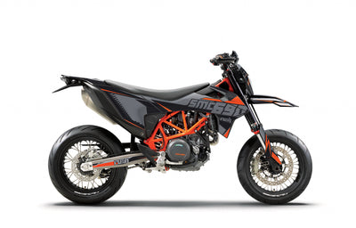 KTM SMCR 690 Dekor High Tension - Schwarz Grau Orange - Rushracing - Sideview