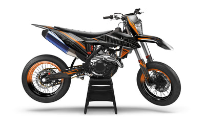 KTM EXC Dekor Oida Striped - Schwarz Orange Grau - Rushracing - Sideview