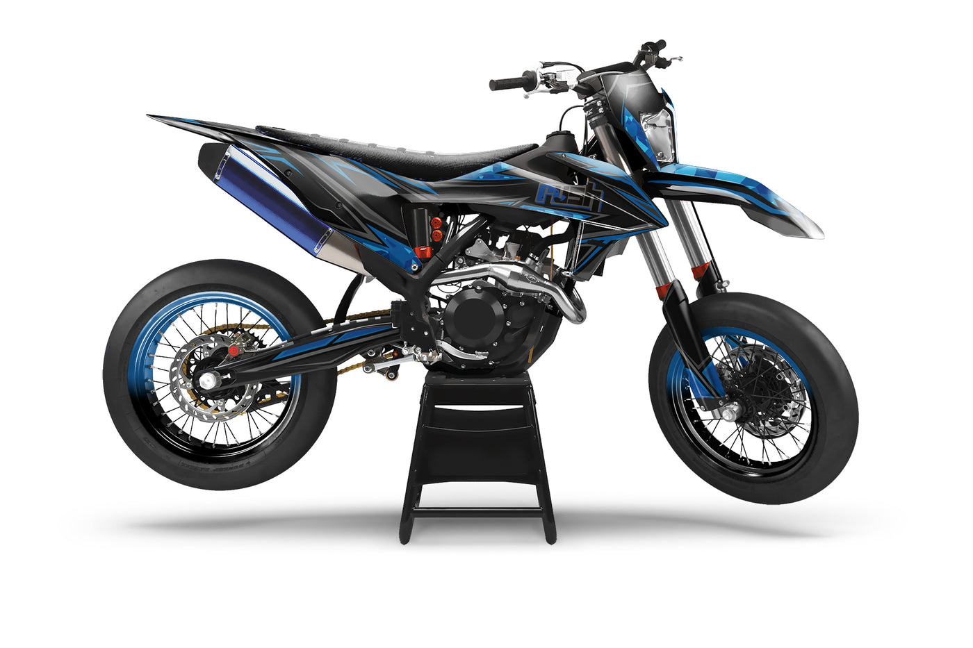 KTM EXC Dekor Oida Urban - Schwarz Blau Grau - Rushracing - Sideview