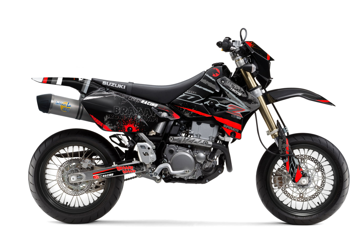 Suzuki DRZ 400 Dekor Legendary - Schwarz Grau Rot - Rushracing - Sideview