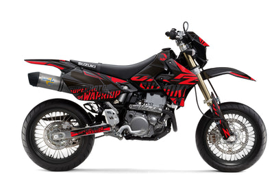 Suzuki DRZ 400 Dekor Streetwarrior - Schwarz Grau Rot - Rushracing - Sideview