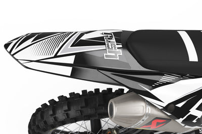 KTM EXC Dekor Shattered - Schwarz Weiss - Rushracing - Tailview