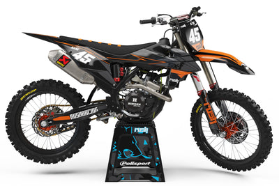 KTM EXC Dekor Voltage - Schwarz Grau Orange - Rushracing - Sideview