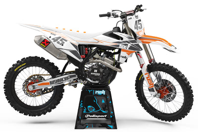 KTM EXC Dekor Voltage - Weiss Grau Orange - Rushracing - Sideview